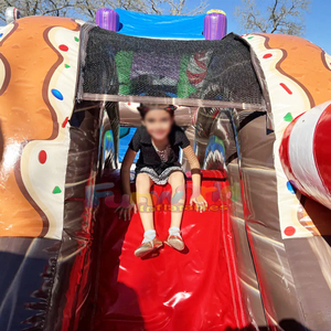 Parque infantil navideño con castillo inflable y tobogán para niños, parque de juegos inflable con temática de jengibre. - Product Image 6