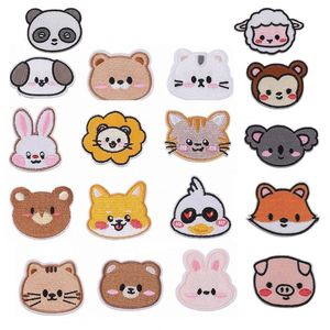 Self Sticker Embroidery Cute Animal Head Bear Sheep Monkey Rabbit Dog <b>Cat</b> Duck Head Patch <b>for</b> <b>Clothes</b> Hat Bag - Product Image 1