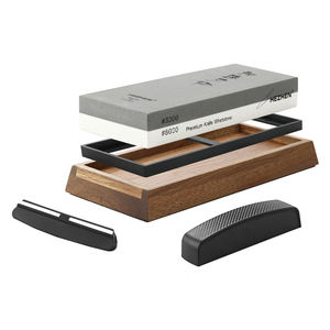HEZHEN Professional #3000/8000 ou #1000/5000 Pierre à aiguiser double face en corindon blanc Damas Pierre à aiguiser pour couteaux - Product Image 2