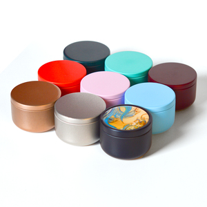 Tea tin box food grade custom color round coffee tea metal tin box with lid