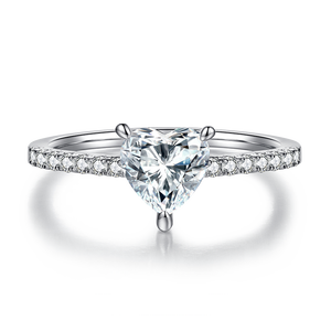 Baifu Jewelry anello di fidanzamento in oro 18 carati DEF VVS solitaire 1CT cuore moissanite - Product Image 2