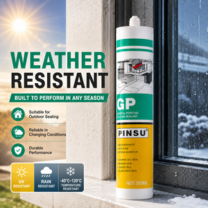 Sigillante Siliconico Multiuso ad Alta Adesione <span class=keywords><strong>per</strong></span> Porte e Finestre in Vetro, Impermeabile, Bianco Trasparente 300ML - Product Image 4