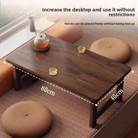 Table pliante en bois au design minimaliste moderne, mobilier de maison pour balcon, fenêtre en baie, tatami, table basse, bureau ou utilisation au lit