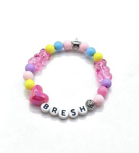 LC20260195 Braccialetto Elastico Personalizzato per Bambine con Iniziale Arcobaleno, Cuore e Orsetto - Product Image 1