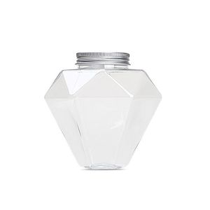500ml chai nước trái cây thiết kế mới kim cương hình rỗng nhựa pet chai nước giải khát với nắp nhôm cho trà sữa - Product Image 6