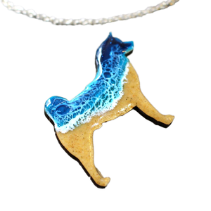 Porte-clés en bois écologique à motif vague peint, thème animal, carré vierge personnalisable, cadeau d'affaires, vente chaude, sur mesure - Product Image 1