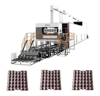 Automatische machine voor eierdozen van afvalpapier |   Grote productielijn voor pulpmodellering met meerlaagse droger