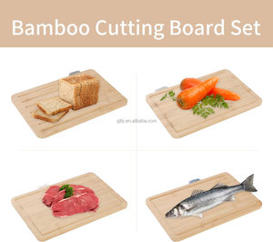 Sinh Thái Người Bạn Gỗ Tre Thớt Hội Đồng Quản Trị Bốn Mảnh Đặt Hộ Gia Đình Nhà Bếp Thiết Lập Với Giá Trái Cây Cắt Hội Đồng Quản Trị - Product Image 5