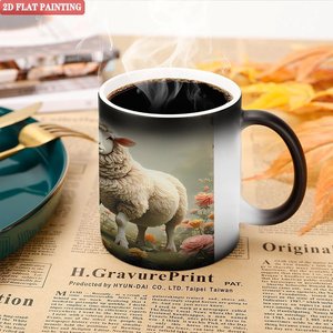 Taza Negra Esmerilada de Cerámica de 11 oz para Transferencia de Calor, Taza de Regalo Sensible al Calor para Manualidades - Product Image 5