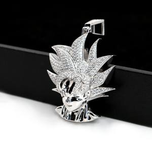 Colgante personalizado de Plata de Ley 925 con diseño de <span class=keywords><strong>Goku</strong></span>, collar de Bola de Dragón con diseño de DBZ Saiyan Hip hop, regalo para él - Product Image 3