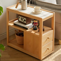 Table d'appoint en bois avec deux tiroirs et 2 tiroirs pour le salon et la chambre à coucher, offre spéciale