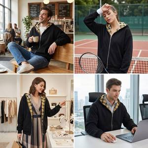 Sweat à capuche double face personnalisé avec <span class=keywords><strong>tissu</strong></span> respirant uni, design réversible, élégant, écologique, streetwear décontracté - Product Image 6