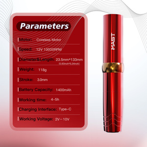 Machine à tatouer rotative sans fil <span class=keywords><strong>Mast</strong></span> P10 <span class=keywords><strong>Pro</strong></span>, stylo à tatouer permanent léger, batterie électrique, course de 3,0 mm - Product Image 3
