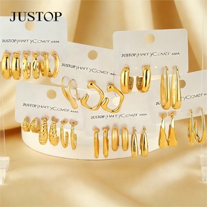 Aros de moda OEM/OEM, impermeables, de acero inoxidable, chapados en oro, hipoalergénicos, proveedor de joyería de moda, otros pendientes de moda - Product Image 4