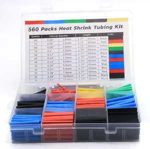 Hot Sale560PCS Insulated Electrical Wire Single Wall Heat Shrink Tube Factory Supply