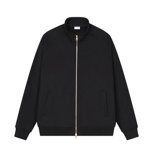 Veste zippée surdimensionnée de style streetwear pour homme, en coton French Terry, à col montant, motif uni, avec logo personnalisé - Product Image 1