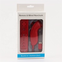 Télécommande noire sans fil 2 en 1 avec Motion Plus intégré et contrôleur Nunchuk pour WII