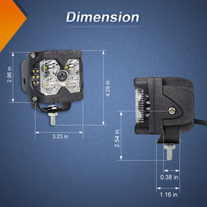 OVOVS 40W 12V Feux latéraux LED vert et jaune 3 pouces, feux de travail tout-terrain pour camions, véhicules tout-terrain <span class=keywords><strong>4x4</strong></span> - Product Image 6