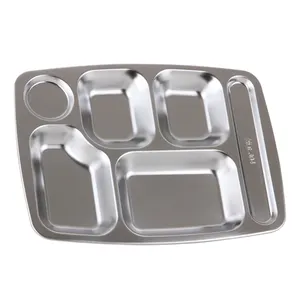 学校用サービングトレイ 熱販売 メストレイ ステンレス鋼304トレイ - Product Image 1
