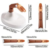 Doigts d'entraînement en acrylique pour manucure, outil de formation en nail art, présentoir, faux ongles en plastique, fournitures de pratique pour la main