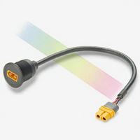 Câble d'extension étanche XT60 mâle-femelle à montage sur panneau, contacts en cuivre plaqué or, boîtier ABS pour équipement d'alimentation LED