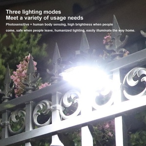 Lampe solaire LED pour jardin, extérieur, étanche, avec détecteur de mouvement, blanc chaud, pour clôture, paysage, décoration murale, IP65 - Product Image 2