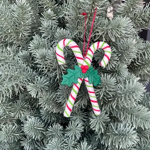 Высокое качество торговый центр Рождественское украшение кулон конфеты трость Рождественская елка украшения