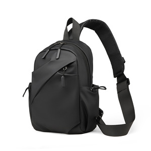 Bolso cruzado de cuero para hombre, estilo urbano de Hong Kong, para motocicleta, negro, informal, de moda transfronteriza - Product Image 3