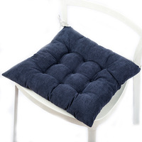 Coussin de chaise en velours côtelé épais anti-acariens, tricoté, pour bureau, canapé, chaises de salle à manger, carré, personnalisable, couleur unie, vente en gros d'usine