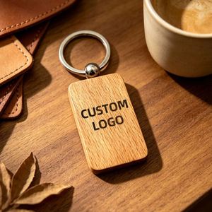 Porte-clés en bois personnalisés pour mariage, cadeaux de baptême personnalisés, souvenirs en bois pour baby shower, faveurs de fête d'anniversaire - Product Image 1