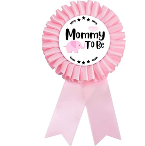 Baby Shower Decorations Ribbonb Badge Mommy <strong>to</strong> <strong>Be</strong> <strong>Daddy</strong> <strong>Be</strong> Gender Reveal Elephant Button Baby Celebration Blue Pink 7.5x16cm - Product Image 2