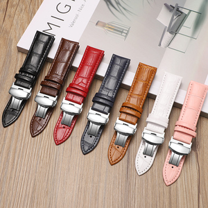 Vente directe d'usine Bracelet <span class=keywords><strong>en</strong></span> <span class=keywords><strong>cuir</strong></span> véritable avec fermoir papillon 22 mm pour montre et pour montres - Product Image 3