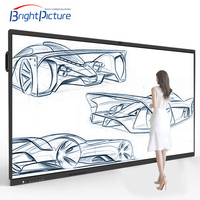 Tableau blanc interactif au prix d'usine, 75 pouces, 20 points tactiles, utilisation en classe, résolution 4K, écran LCD, caméra 48MP, garantie 1 an