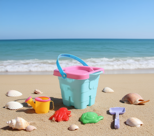 Kit de arena para niños, 6 piezas, cubo de plástico, moldes, juguetes de playa para niños de 2 a 4 años - Product Image 2