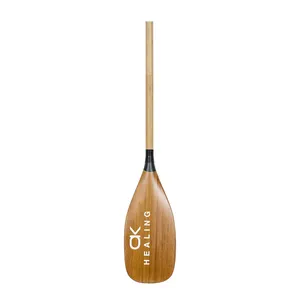 Bamboo Skin SUP Paddle Carbon Fiber Material 3 Sections 760g Lightweight Adjustable Paddle 175-210CM