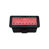Venta caliente de alta calidad OBD2 16Pin conector macho J1962 enchufe con deflector rojo contactos de cobre y carcasa de nailon para adaptador OBD