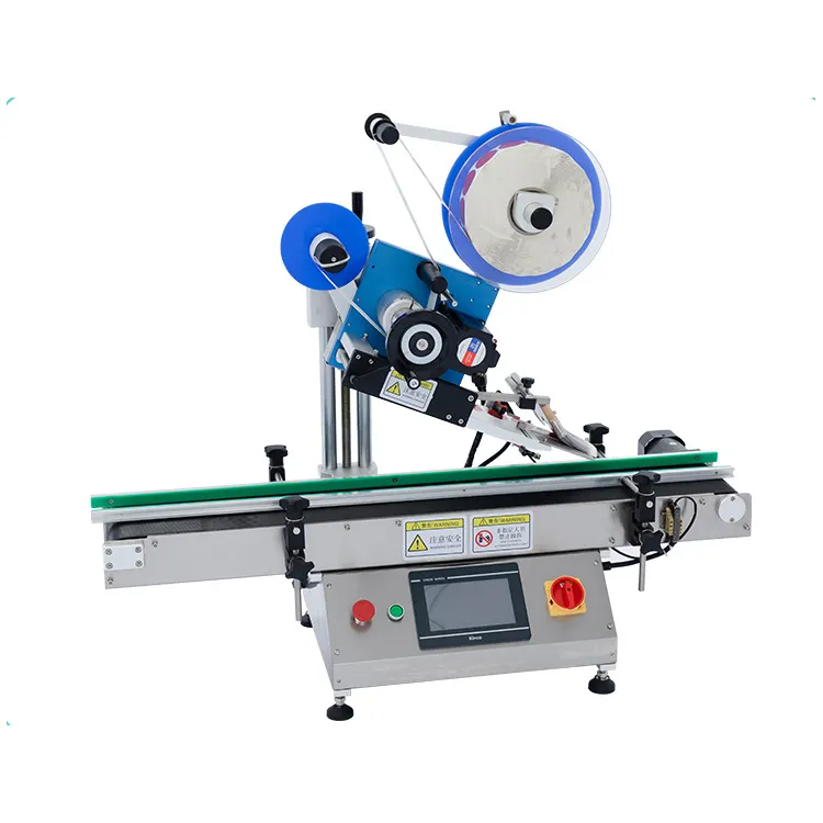 Semi Auto Hoge Precisie Vliegtuig Sticker Tafel Automatische Bovenste Zijde Platte Fles Sticker Label Applicator Etiketteermachine