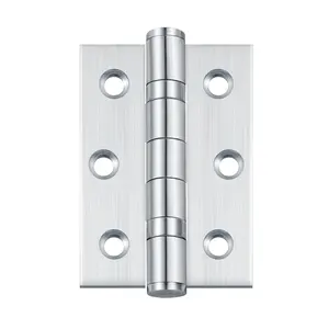 Bisagra pequeña de 3 pulgadas, acero inoxidable satinado, 2BB, 3220, 2mm, bisagra de puerta a tope para puerta de madera