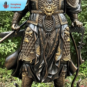 รูปปั้นกวนอูแบบดั้งเดิมของจีนโบราณ ของตกแต่งบ้าน รูปปั้นพระ<span class=keywords><strong>กวนอู</strong></span>ขนาดใหญ่ คุณภาพสูง ทำจากทองเหลือง - Product Image 2