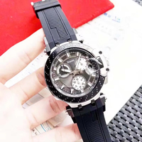 Nouvelle montre à quartz de luxe pour homme T115, mouvement ETA, chronographe multifonction, boîtier en acier inoxydable, aiguilles, étanche 100 m, bracelet en silicone