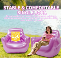 Canapé gonflable OEM avec pompe intégrée, multifonctionnel, durable, pour l'extérieur, chaise gonflable individuelle auto-gonflante, PVC écologique, canapé gonflable