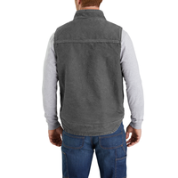 Gilet de travail pour homme en coton 100% doublé sherpa, effet toile vintage délavée, sans manches, polaire, pour la chasse et le travail tactique, hiver