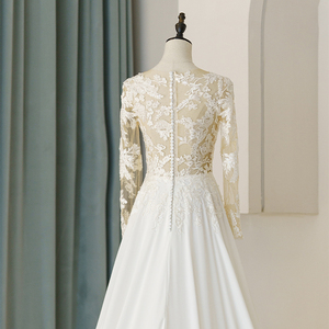 Jancember RL151 nuovo abito lungo abito da <span class=keywords><strong>sposa</strong></span> in pizzo Tulle netto formale per le donne per le donne della <span class=keywords><strong>sposa</strong></span> - Product Image 5