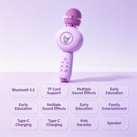 Microphone Karaoké Sans Fil Portable avec Haut-Parleur Intégré, Micro Condensateur, Carte TF, Son Magique pour Fêtes en Famille