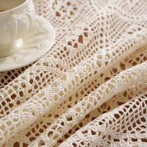 Mantel de encaje de ganchillo de poliéster/algodón patrón escénico lavable duradero mantel de Decoración de mesa personalizable para bodas - Product Image 6