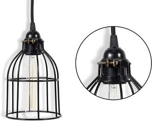 Mộc Mạc Công Nghiệp Phong Cách Cổ Điển DIY Farmhouse Kim Loại Dây Lồng Để Treo Pendant Chiếu Sáng Ánh Sáng Lịch Thi Đấu Đèn <span class=keywords><strong>Guard</strong></span> - Product Image 4
