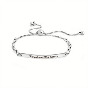 New Silver Blanks Charms of Stainless Steel Figaro Anklet Blanks of Bracelet for Bracelets <b>Engraving</b> Women - Product Image 1