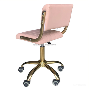 Taburete de Salón Giratorio Portátil y Duradero de Cuero Sintético Ecológico, Moderno, con Altura Ajustable y Ruedas para Spa, Manicura y Tienda - Product Image 2