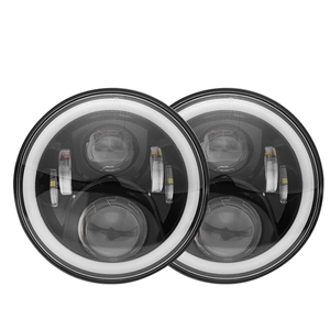 Faros Delanteros Redondos LED de 7 Pulgadas para <span class=keywords><strong>Land</strong></span> <span class=keywords><strong>Rover</strong></span> Defender, Lámpara Halo Angel Eyes de 7 Pulgadas con Luz de Giro para Jeep JK y <span class=keywords><strong>Renegade</strong></span> - Product Image 3