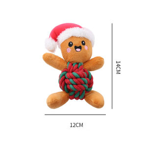 Fabrika doğrudan satış noel baba Elk noel serisi peluş pamuk halat interaktif yeni gıcırtılı toptan noel köpek oyuncaklar - Product Image 6